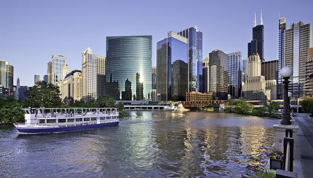 Chicago River Willis Tower